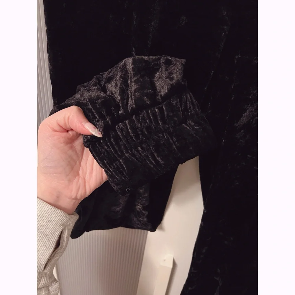 NWT Zara Velvet Jogger Pants in Black Size S